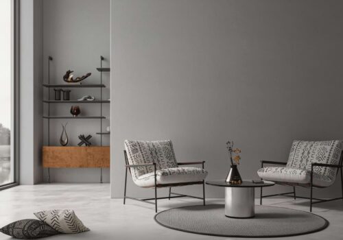 salon w szarym kolorze